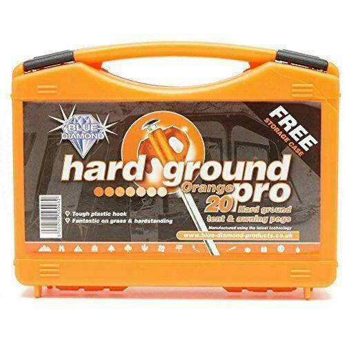 Blue Diamond Tent Awning Camping Heavy Duty Hard Ground ORANGE Pegs Pro- 20 Pack Blue Diamond  - Dynamic Drive
