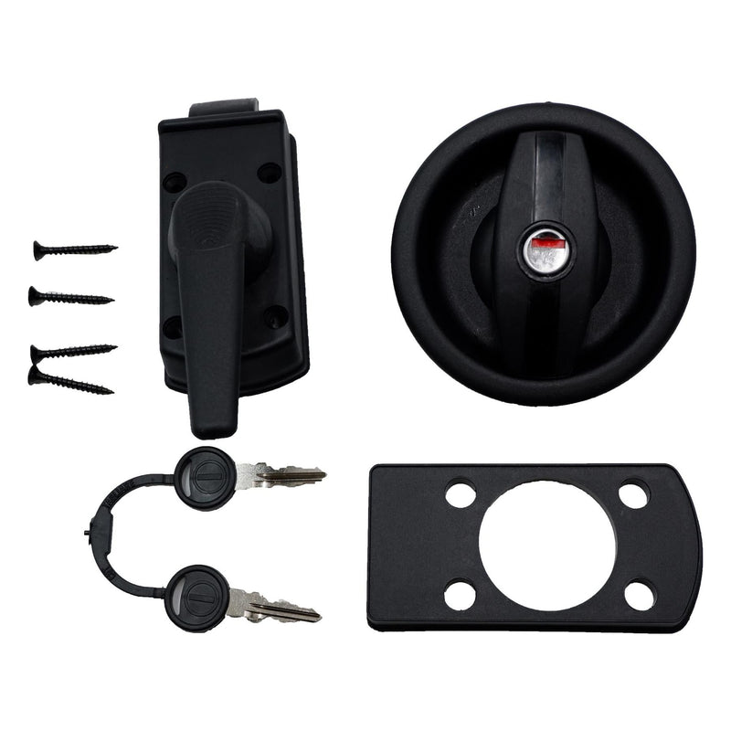 Vecam Caravan Door Lock and Barrel - Complete Left Hand Assembly with Keys Crusader - Dynamic Drive